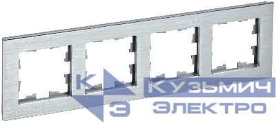 Рамка 4-м BRITE РУ-4-1-БрА металл алюм. IEK BR-M42-M-K47