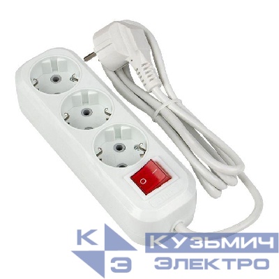 Удлинитель 3х5м с заземл. 16А IP20 Эксперт 3.0кВт с выкл. ПВС 3х1 PROxima EKF UBA16-310-3-05i