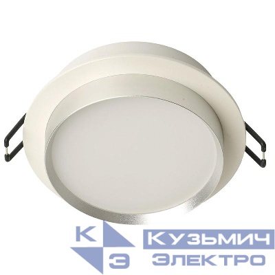 Светильник DL507 15Вт 230В GX53 потолочн. встраив. круг без лампы бел. + серебр. FERON 51353