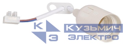 Патрон электрич. E27 Ппл27-04-К51 подвесной со шнуром пластик бел. (с этикет.) IEK EPP14-04-01-K01