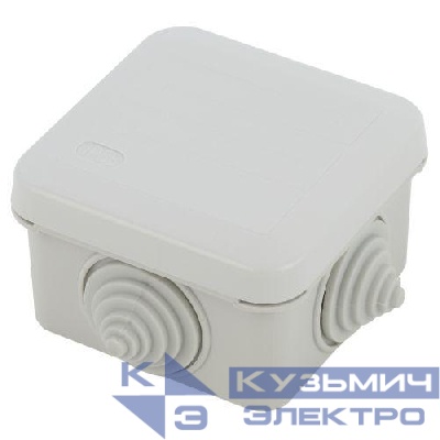 Коробка распаячная KORz-70-70-40-4gv открытой установки 70х70х40мм защелк. крышка 4 вставл. сальника IP55 Эра Б0055758