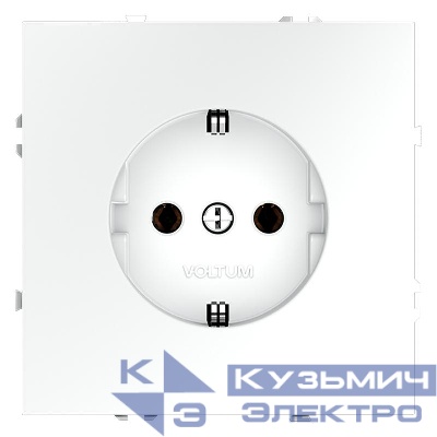 Розетка 1-м СП S70 16А с заземл. механизм бел. матов. Voltum VLS040102