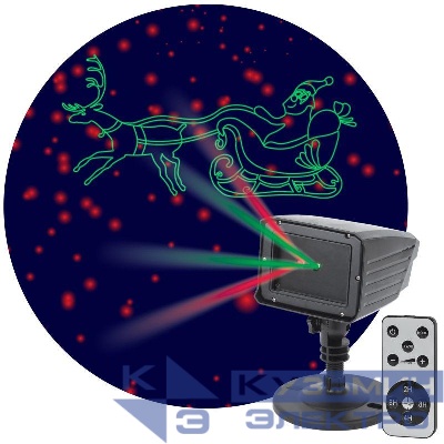 Проектор Laser Дед Мороз мультирежим 2 цвета 220В IP44 ENIOP-02 ЭРА Б0041643