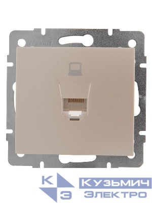 Розетка компьютерная СП Rain RJ45 16А IP20 механизм жемчуж./бел. перламутр. LEZARD 703-3088-139