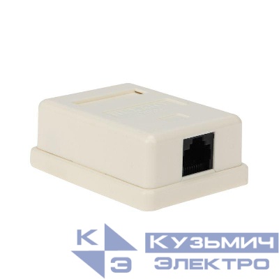 Розетка компьютерная 1-м ОП RJ45 кат.5E UTP неэкранир. бел. Rexant 03-0121