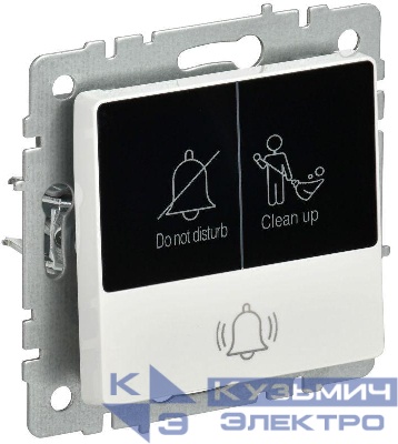 Кнопка звонка BRITE 10А ВС10-1-9-БрБ для отелей с индик. механизм бел. IEK BR-V14-2-10-K01