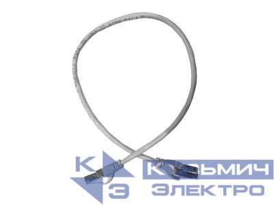 Патч-корд FTP4 cat 5e, 0.5м, ВС, LSZH, серый, литой коннектор NETKO Optima