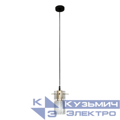 Светильник "Эсми" 211 (плафон 0015) НСБ 01-60-186 Е27 (ИМ) подвесной черн. зол. Элетех 1005405250