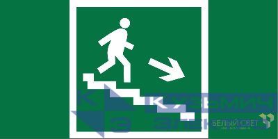 Пластина BL-3517.E13 "Направление к эвакуац. выходу по лестнице вниз (прав.)" Белый свет a12898