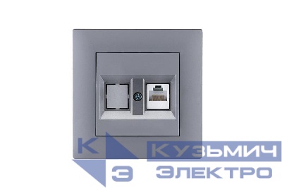 Розетка компьютерная CAT 5+гнездо KareaRIZZ STAR сер. Makel 88065035