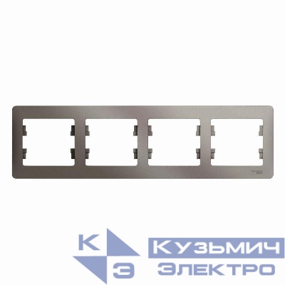 Рамка 4-м Glossa горизонт. платина SE GSL001204