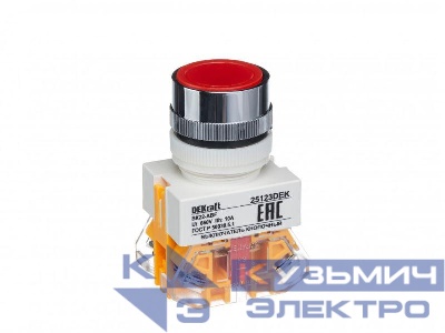 Выключатель кнопочный ABF ВК-22 d22мм 220В с фиксацией красн. DEKraft 25123DEK