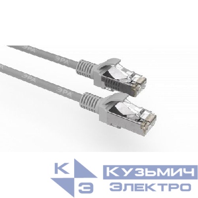 Патч-корд кат.5E F/UTP экранир. 1.5м сер. Эра Б0051345