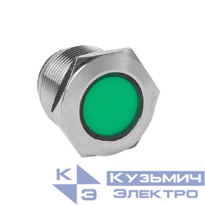 Лампа сигнальная S-Pro67 19мм зел. 24В EKF s-pro67-322