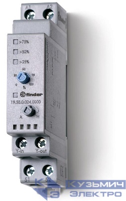 Модуль управления аналоговый сигнал 0…10В DC 24В AC/DC монтаж на рейку 35мм 17.5мм IP20 FINDER 195000240000