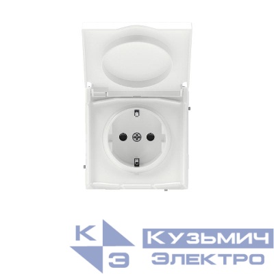 Розетка силовая KANT IP44 2P+E защ. шторки с крышкой бел. магнолия DKC 7000013