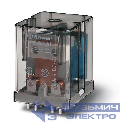 Реле силовое электромеханич. монтаж на печатную плату раздвоен. выводы 1NO 30А AgCdO (зазор >/=3мм) 24В DC RTI FINDER 656190240300