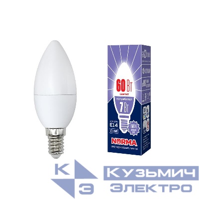 Лампа светодиодная LED-C37-7W/DW/E14/FR/NR Norma 7Вт матовая E14 (упак. картон) Volpe UL-00003794