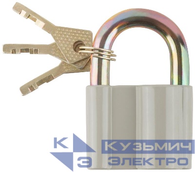 Замок навесной корпус из алюм. сплава 55х42мм стальная дужка 10мм КУРС 67015