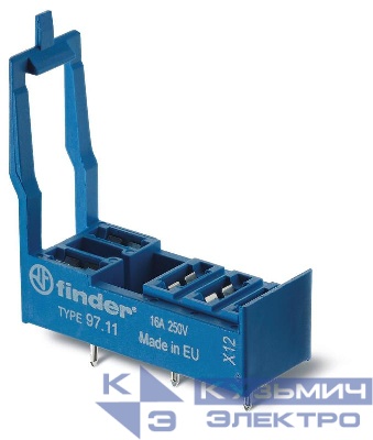 Розетка для монтажа на плате для реле 46.61 в комплекте пластик. клипса FINDER 9711