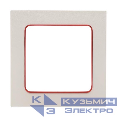 Рамка 1-м Стокгольм бел. с линией цвета красн. PROxima EKF EXM-G-304-20