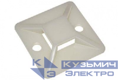 Площадка самоклеющаяся  для крепления стяжек 25мм*25мм (для стяжек шириной 6,2мм), NETKO Optima (упак.100 шт)