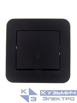 Кнопка звонка 1-кл.СП ASTI 10А IP20 в сборе черн. бархат LEZARD 7081-4242-103