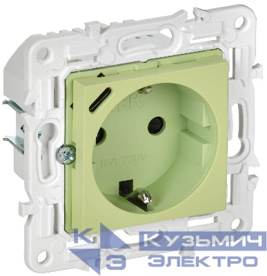 Розетка SKANDY 18Вт 16А с заземл. защ. шторки с USB C SK-R17G мятный IEK SK-R14-16-U14-018-K06