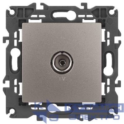 Розетка телевизионная одиночная TV Elegance 14-3101-16 титан Эра Б0065760