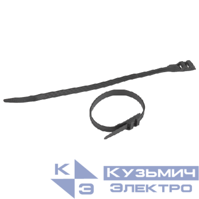 Хомут кабельный для СИП 9.0х360 с горизонт. замком черн. NO-224-594 (уп.100шт) Эра Б0066058