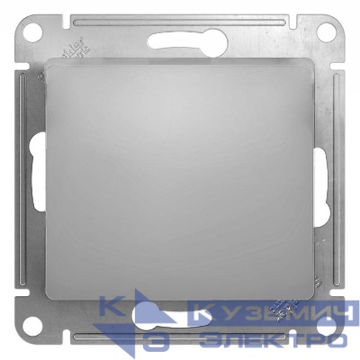 Кнопка нажимная 1-кл. СП Glossa 10А IP20 (сх. 1) 10AX механизм алюм. SE GSL000315