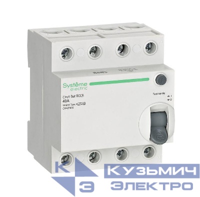 Выключатель дифференциального тока City9 Set 4п 40А 300мА A-S 400В SE C9R87440