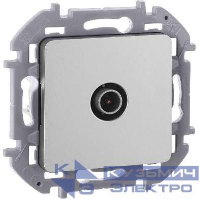 Розетка телевизионная TV Inspiria 2дБ 0-2400мГц с топологией "звезда" механизм алюм. IEK 673852