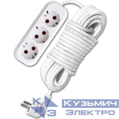 Удлинитель 3х5м с заземл. 10А IP20 У10-554 ПВС 3х0.75 UNIVersal 554-05