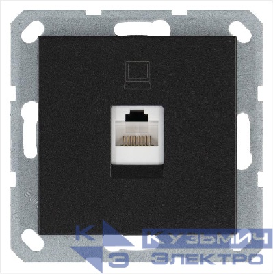 Розетка компьютерная 1-м RJ45 IP20 кат. 5E механизм антрацит Jasmart G6105B