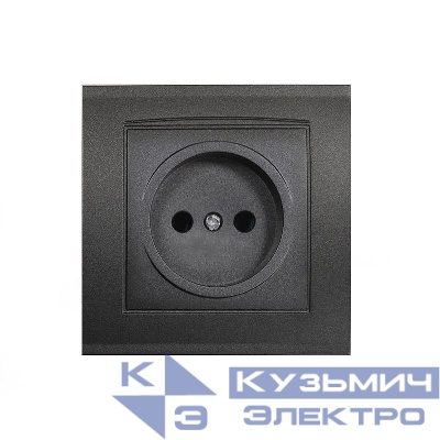 Розетка 1-м СП Бриллиант 16А IP20 без заземл. в сборе графит Universal 7947588-Gr