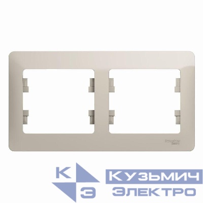 Рамка 2-м Glossa горизонт. молоч. SE GSL000902