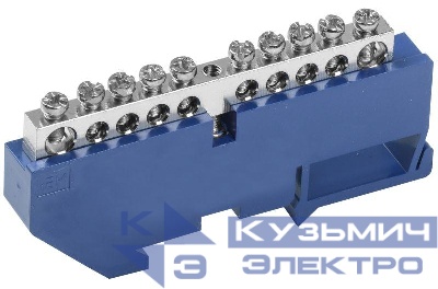 Шина нулевая на DIN-изол. Ni ШНИ-6х9-10-Д-С IEK YNN10-10-D-K07-N