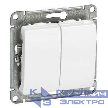 Выключатель 2-кл. СП Glossa 10А IP20 (сх. 5) 10AX механизм бел. SE GSL000151