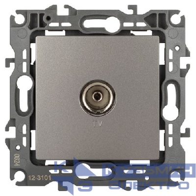 Розетка телевизионная одиночная TV 1-м Эра12 12-3101-16 титан Эра Б0065717