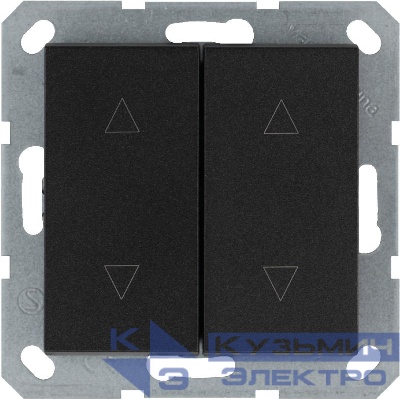 Выключатель для жалюзи 2-кл. 10А IP20 механизм антрацит Jasmart G3028B