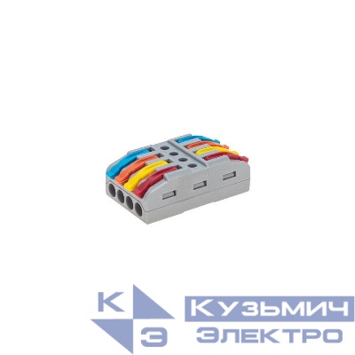 Клемма СМК 222-424 проходная 4 полюса (0.08-4кв.мм) сер. Rexant 07-5246