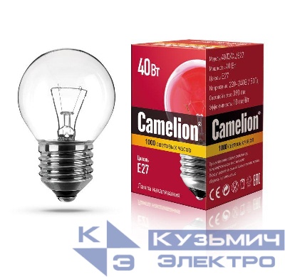 Лампа накаливания MIC D CL 40Вт E27 Camelion 9874