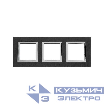 Рамка 3-м 6мод. Avanti алюм. черн. DKC 4402836