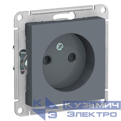 Розетка 1-м СП AtlasDesign 16А IP20 без заземл. защ. шторки механизм грифель SE ATN000749