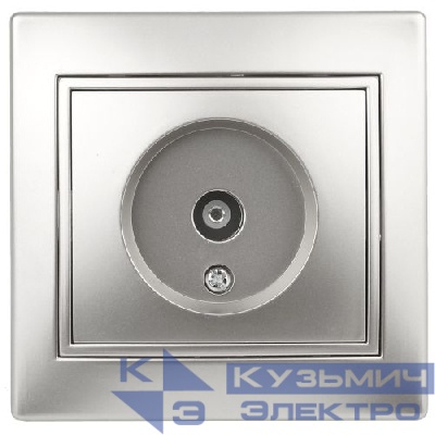 Розетка телевизионная одиночная TV СП Plano 1-301-03 IP20 алюм. Intro Б0030078