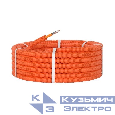 Электротруба ПНД гибкая гофрированная d20мм с коаксиальным кабелем SAT нг(А)-HF (уп.100м) оранж. DKC 7VE920100