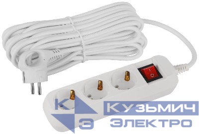 Удлинитель 3х10м с заземл. с выкл. ПВС 3х1 UDL-16-3100-ES Greenline Эра Б0065040