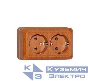 Розетка 2-м ОП Олимп 16А 220В с заземл. бук (еврослот) UNIVersal 7946758