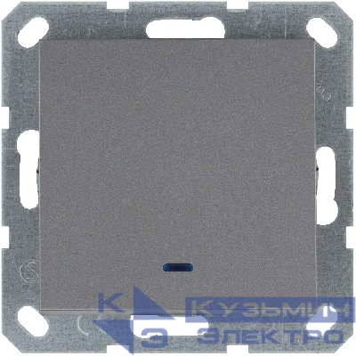 Переключатель проходной 1-кл. 10А IP20 с подсветкой механизм алюм. Jasmart G3012NS